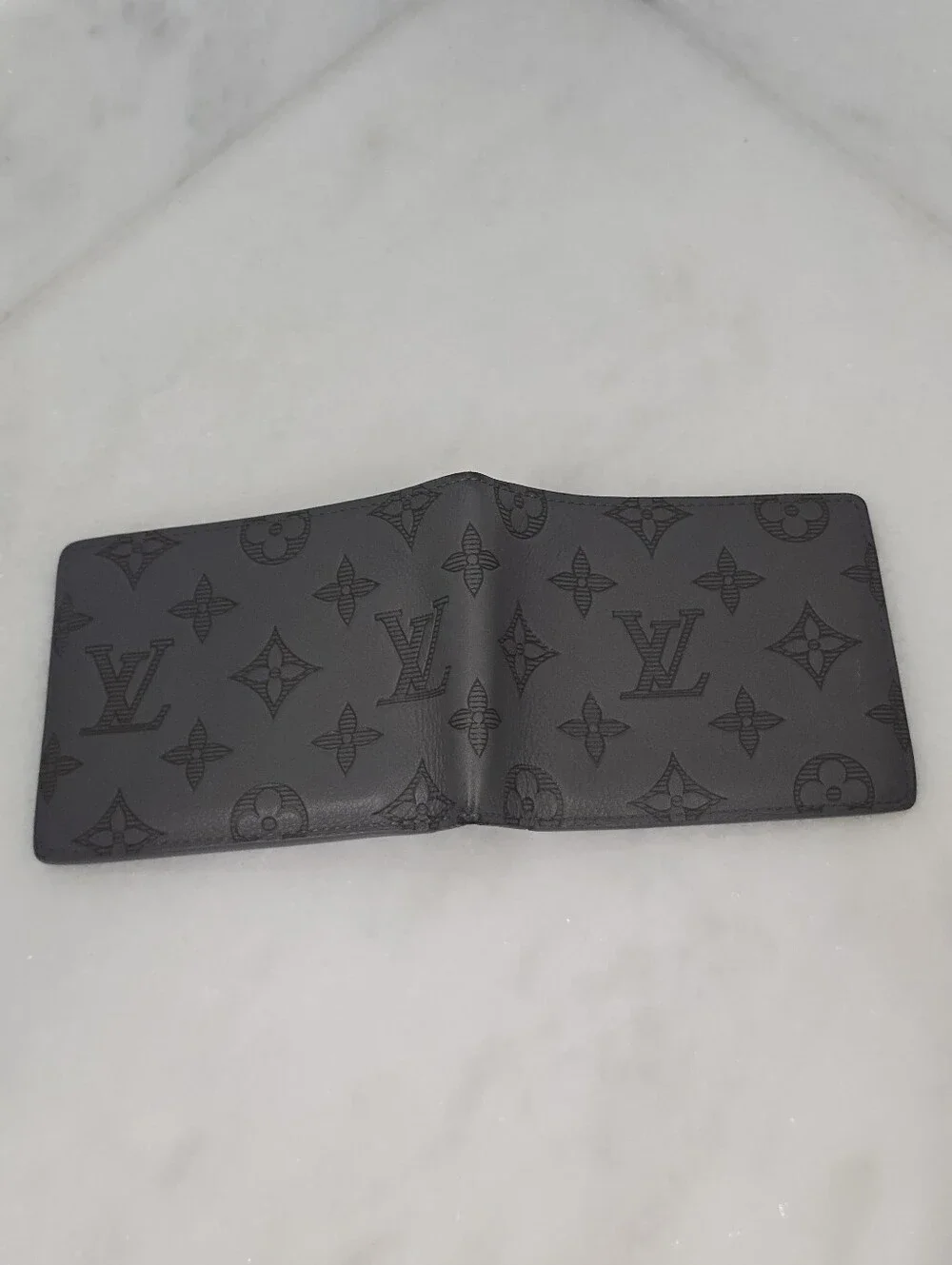 Louis Vuitton Multiple Wallet Men's Bi-Fold in Dark Gray Monogram Shadow M81383
